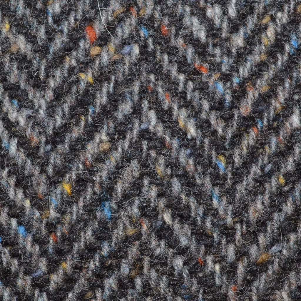 Grey/Brown and Dark Brown Wide Herringbone All Wool Irish Donegal Tweed Coating