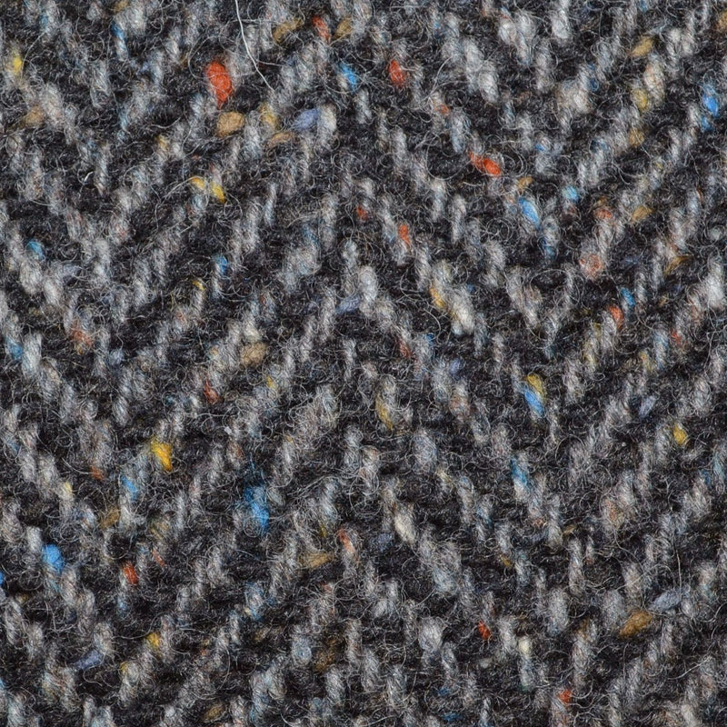 Grey/Brown and Dark Brown Wide Herringbone All Wool Irish Donegal Tweed Coating