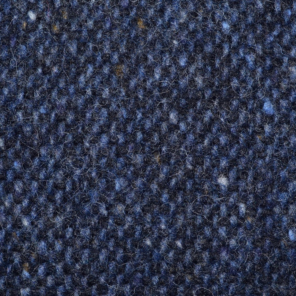 Medium Blue and Navy Blue All Wool Irish Donegal Tweed Coating