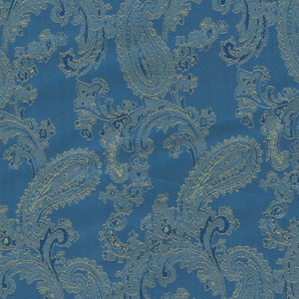 Blue & Gold Paisley Poly/Viscose Lining