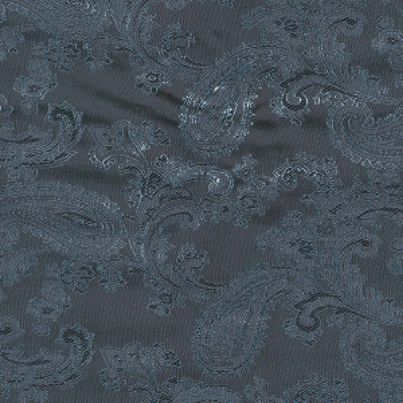 Steel Blue & Blue Paisley Poly/Viscose Lining