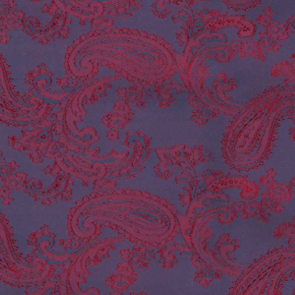 Steel Blue & Red Paisley Poly/Viscose Lining