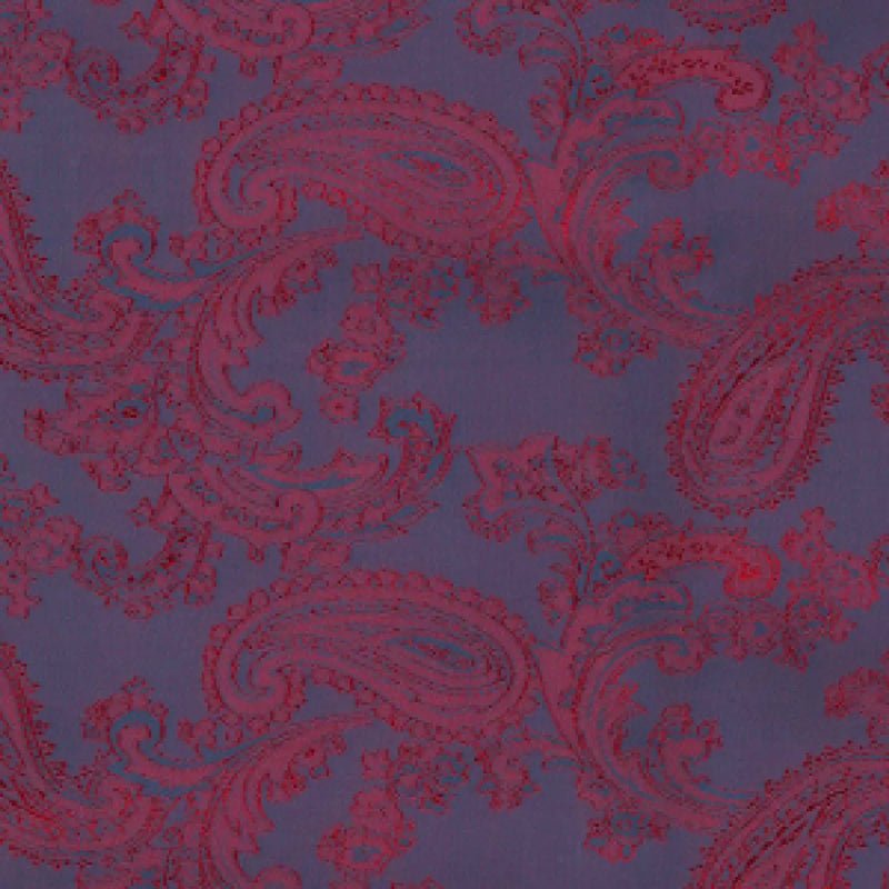 Steel Blue & Red Paisley Poly/Viscose Lining