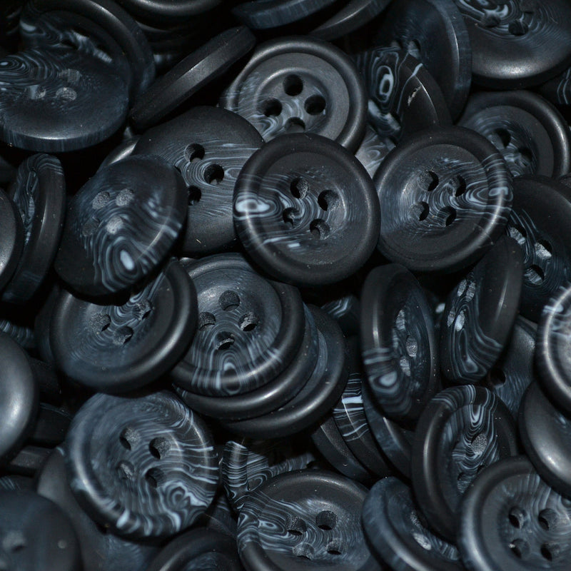 Dark Grey Resin Pimbo Buttons – Small (24 Ligne)