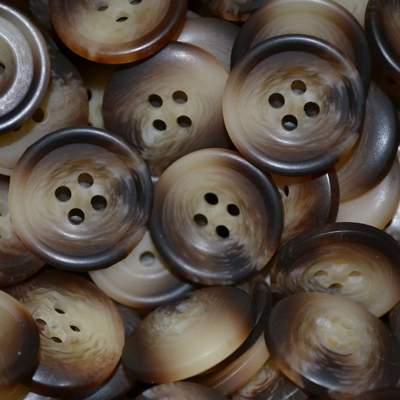 Light Brown Resin Pimbo Buttons - Large (32 Ligne)