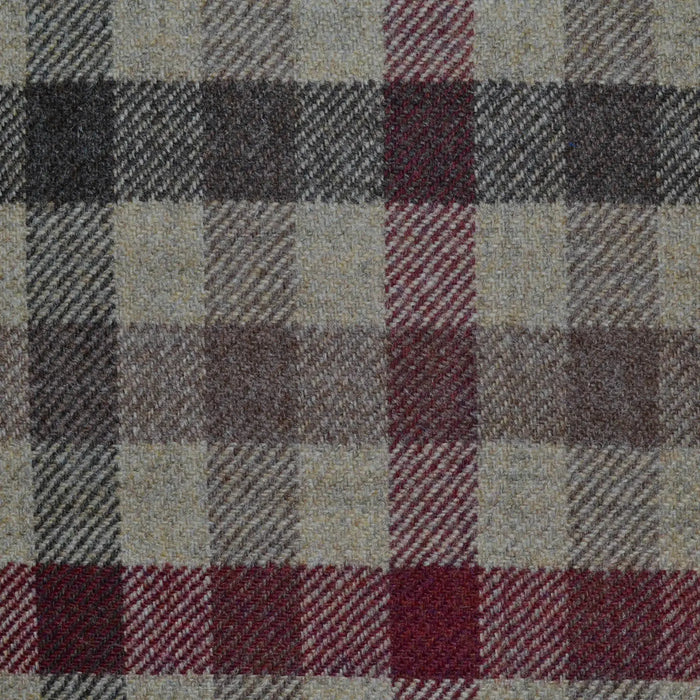 Beige with Brown, Dark Brown and Burgundy All Wool Tweed