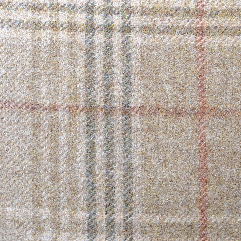 Beige with Brown Plaid Check Coating