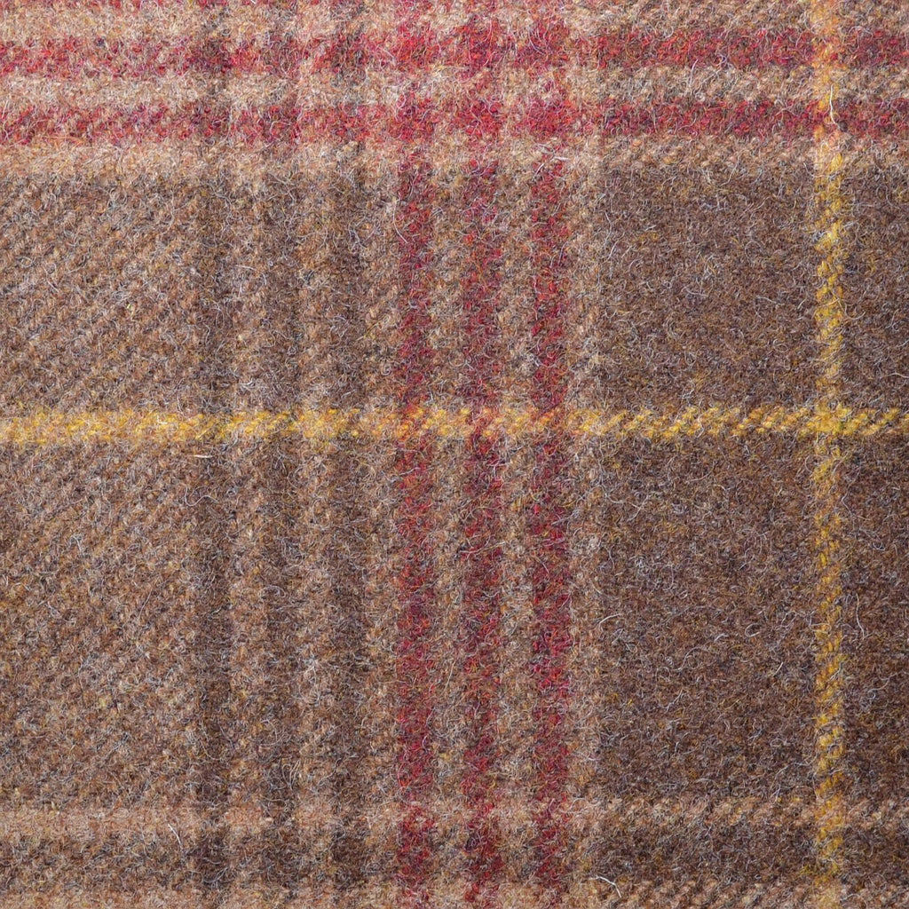 Brown with Cocoa & Red Plaid Check Coating