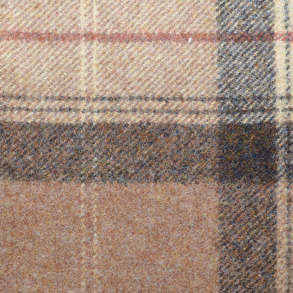 Brown with Cocoa & Cream Plaid Check Coating