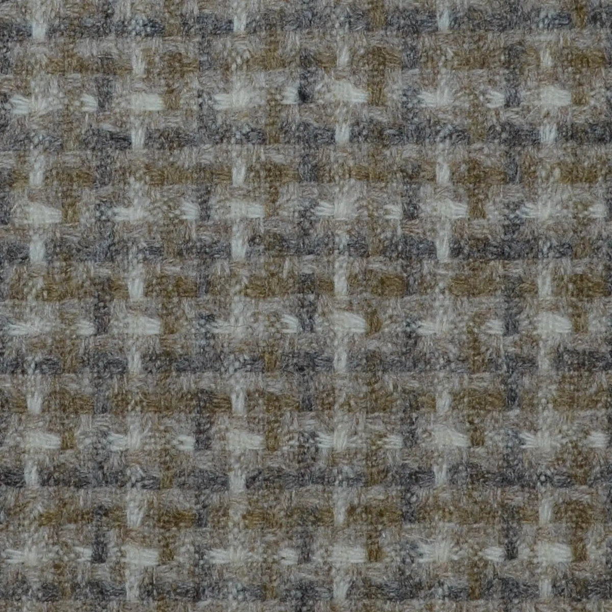 Beige, Cream & Grey Check Wool & Mohair Boucle Jacketing