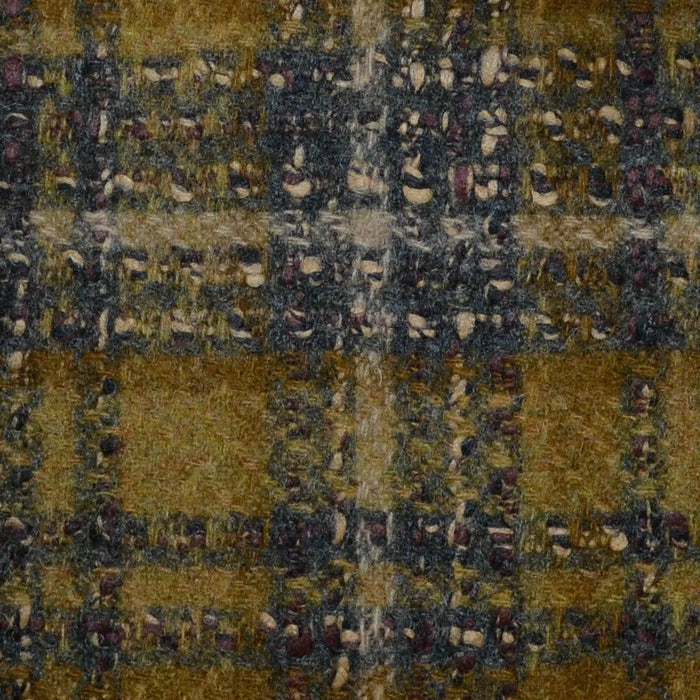 Tan, Dark Brown & Cream Check Wool & Mohair Boucle Jacketing