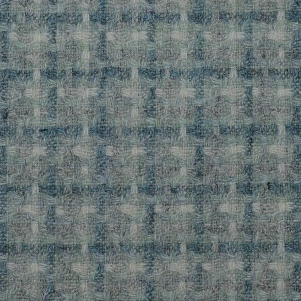 Light Blue, White & Grey Check Wool & Mohair Boucle Jacketing