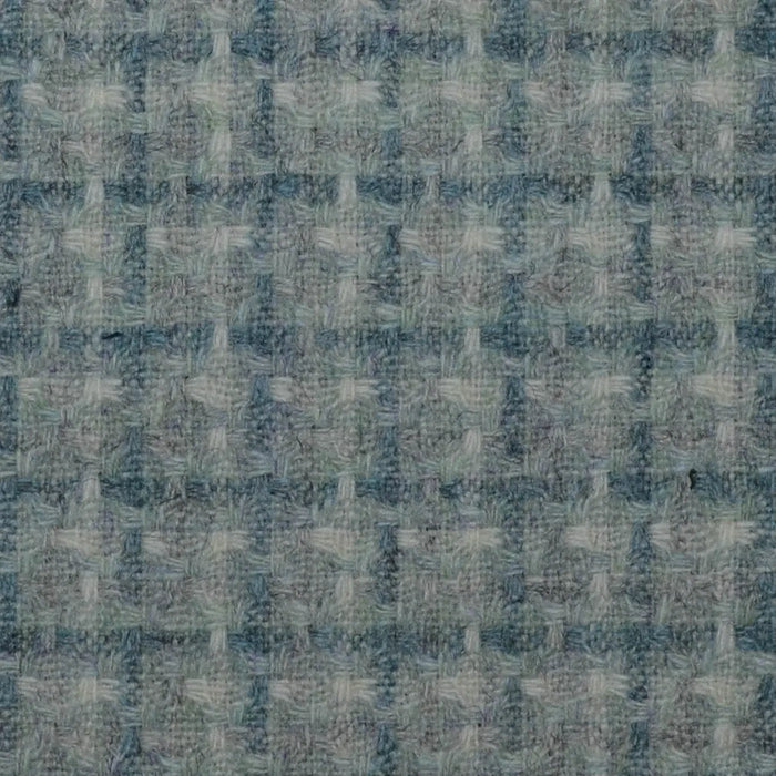 Light Blue, White & Grey Check Wool & Mohair Boucle Jacketing