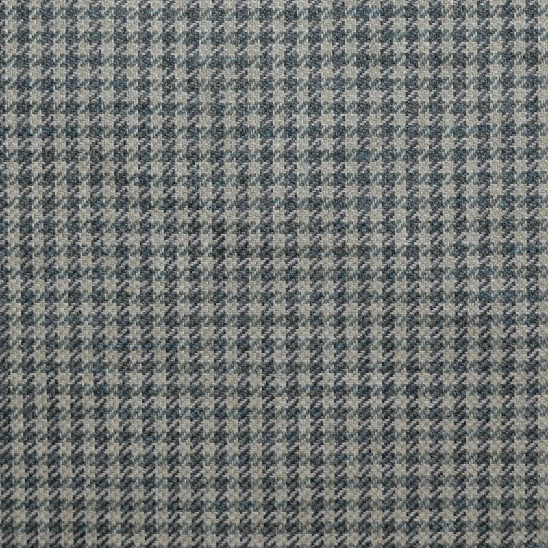 Beige and Sage Green Small Check Wool, Cotton & Cashmere