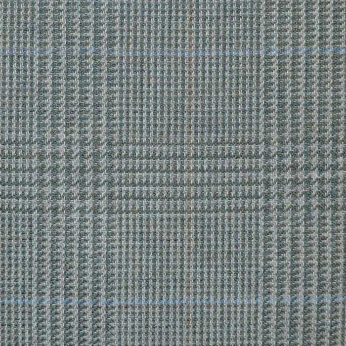 Beige and Sage Green Prince of Wales Check Wool, Cotton & Cashmere