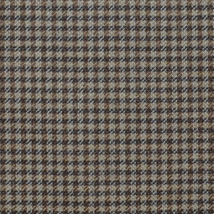 Brown, Sand and Dark Brown Dogtooth Check Wool, Cotton & Cashmere