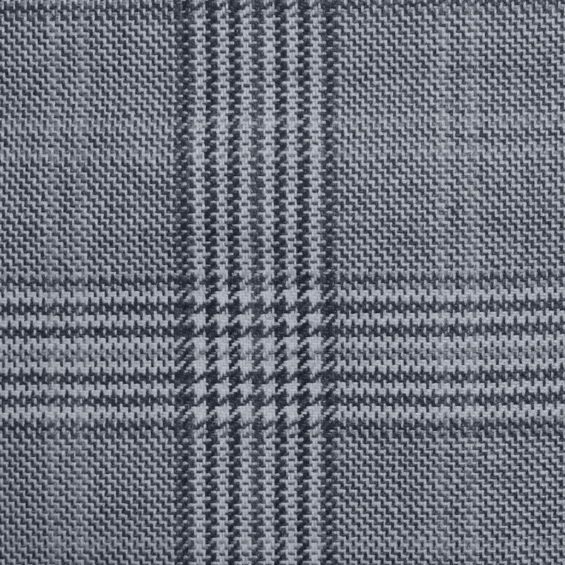 Grey and Dark Grey with Ice Blue Prince of Wales Check Wool, Cotton & Cashmere