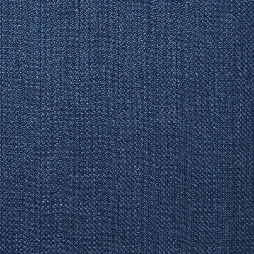 Bright Navy Blue and Dark Navy Blue Herringbone Wool & Linen