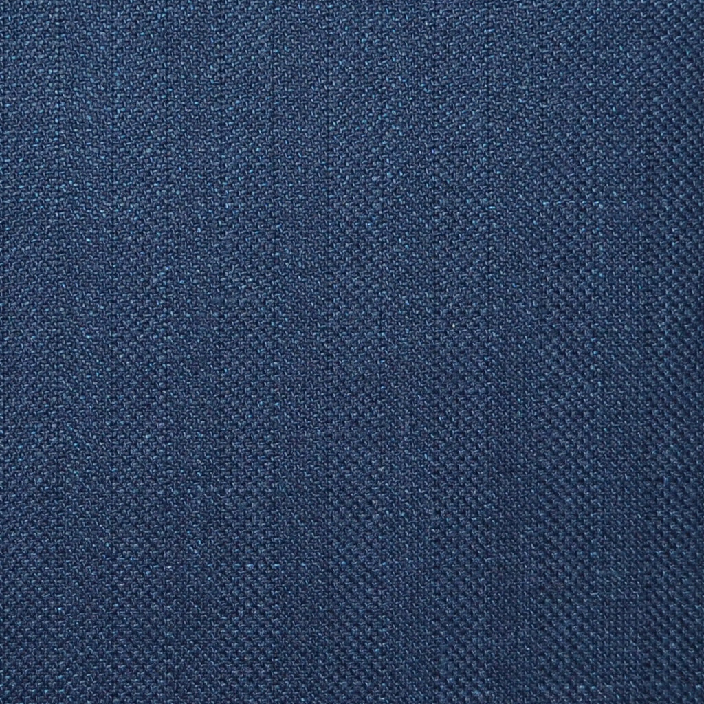 Bright Navy Blue and Dark Navy Blue Herringbone Wool & Linen
