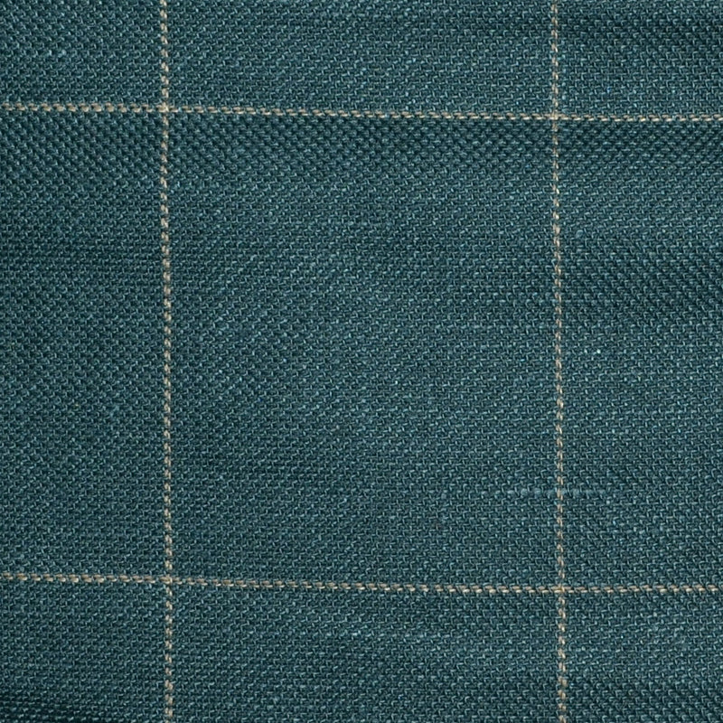 Dark Green and Bottle Green Pick and Pick with Tan Window Pane Check Wool & Linen