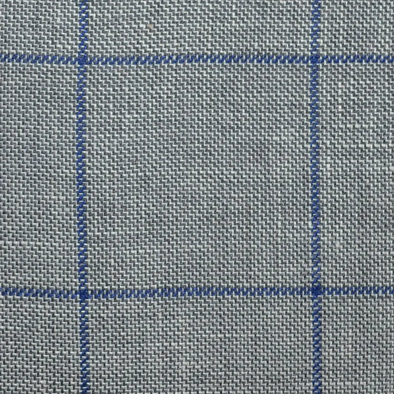 Pane Check Medium Grey Pick and Pick with Royal Blue Window Pane Check Wool ...