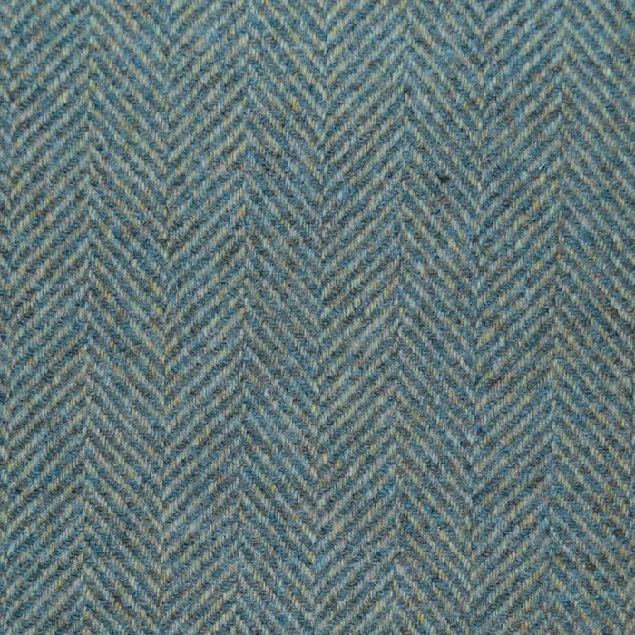Marine Green and Beige All Wool Herringbone Coating