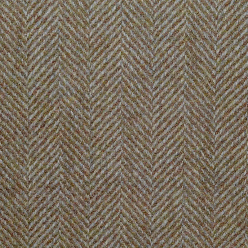 Brown and Beige All Wool Herringbone Coating