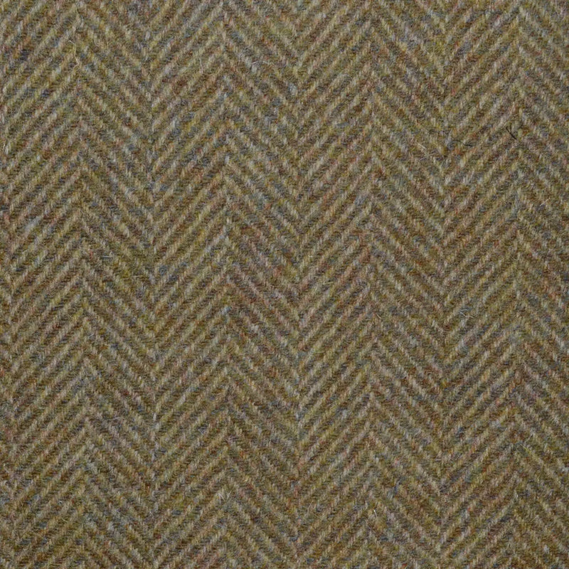 Moss Green/Brown and Sand All Wool Herringbone Coating