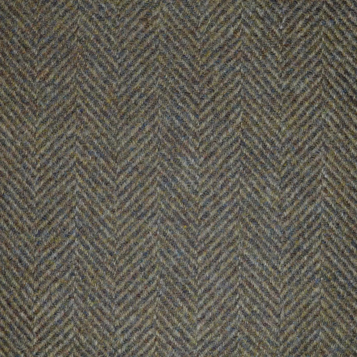 Moss Green and Brown All Wool Herringbone Coating