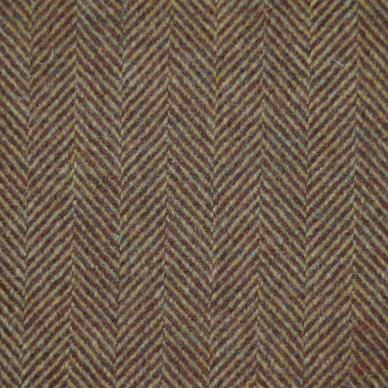 Light Brown and Rust All Wool Herringbone Coating