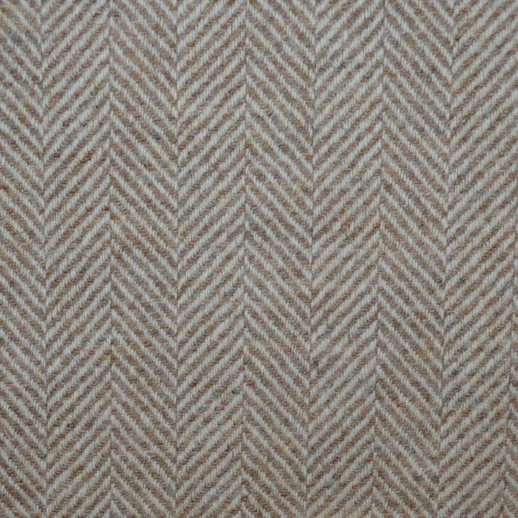 Beige and Cream All Wool Herringbone Coating