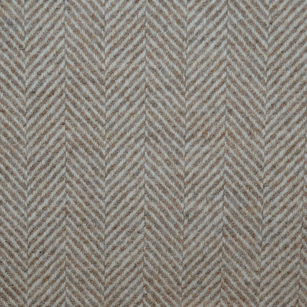 Beige and Cream All Wool Herringbone Coating