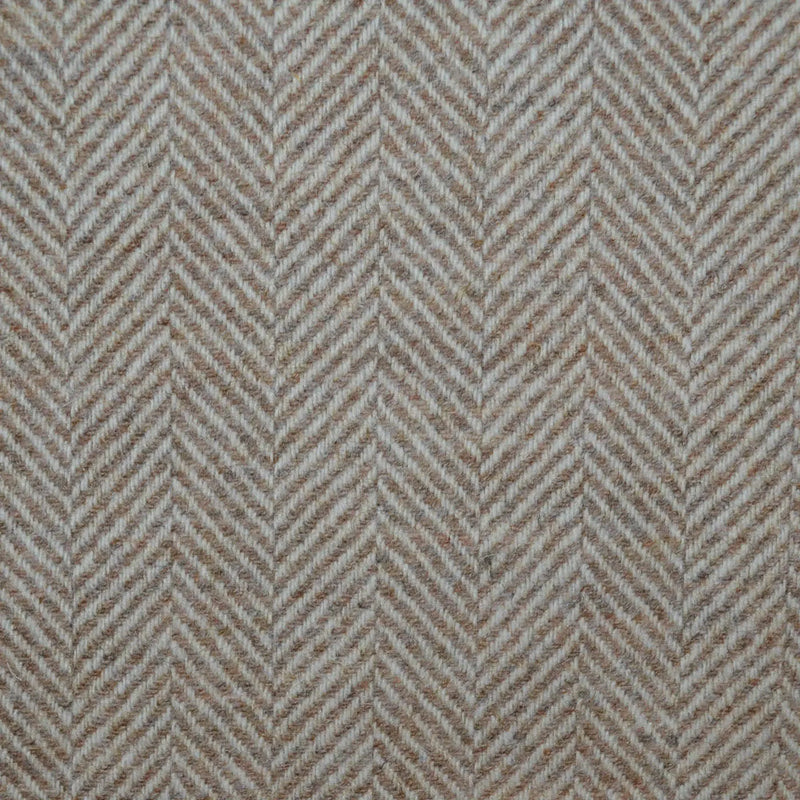 Beige and Cream All Wool Herringbone Coating