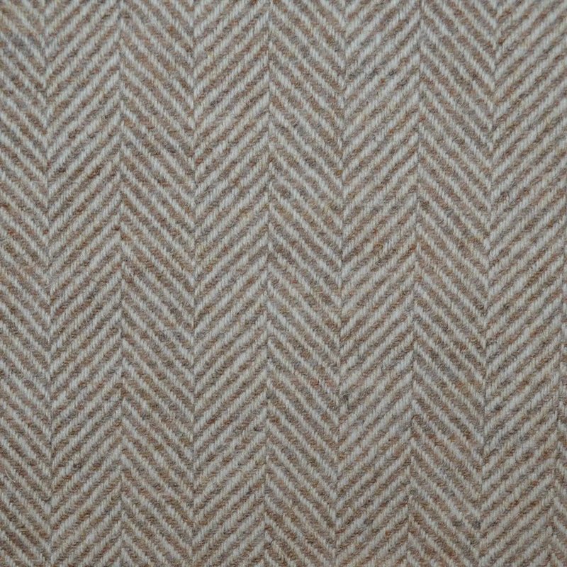 Beige and Cream All Wool Herringbone Coating