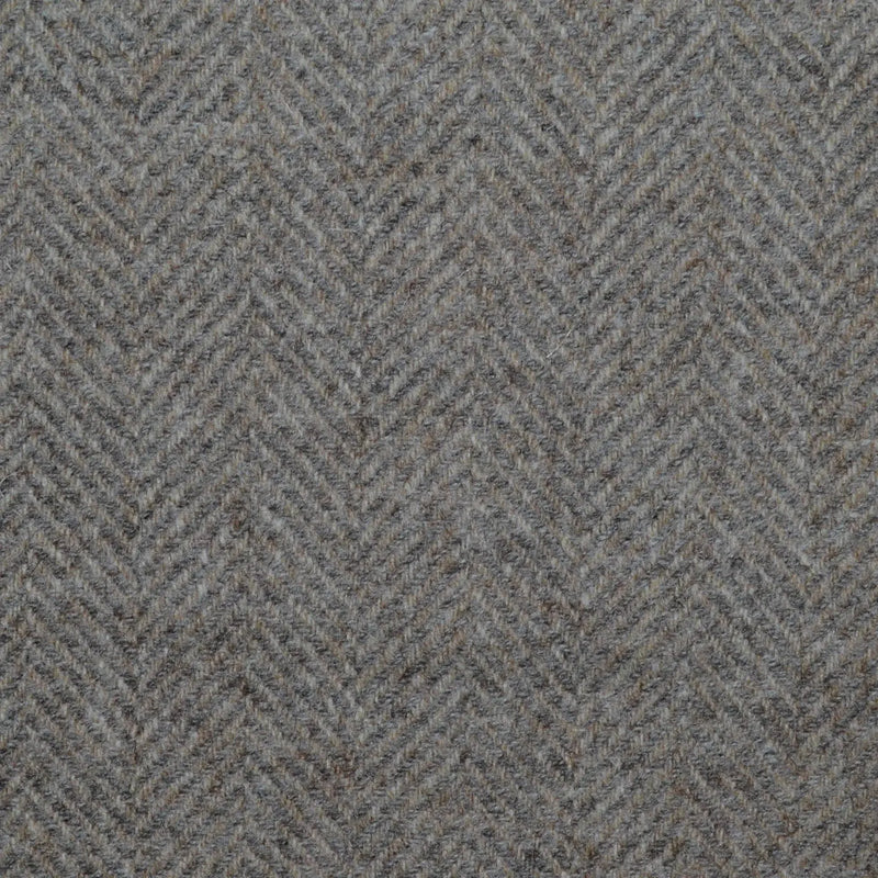 Light Grey and Steel All Wool Herringbone Coating