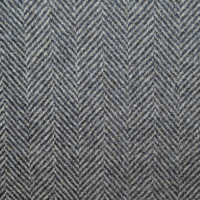 Steel and Dark Grey All Wool Herringbone Coating