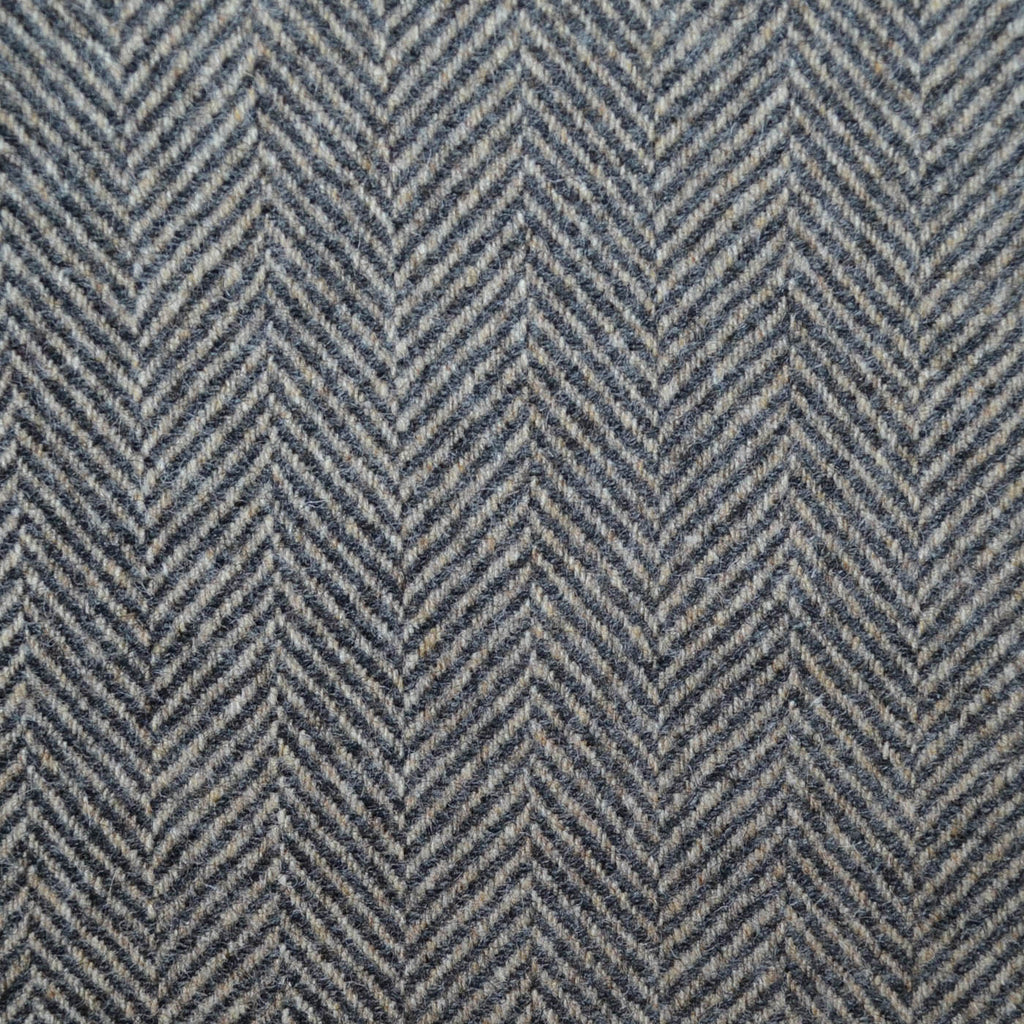 Steel and Dark Grey All Wool Herringbone Coating