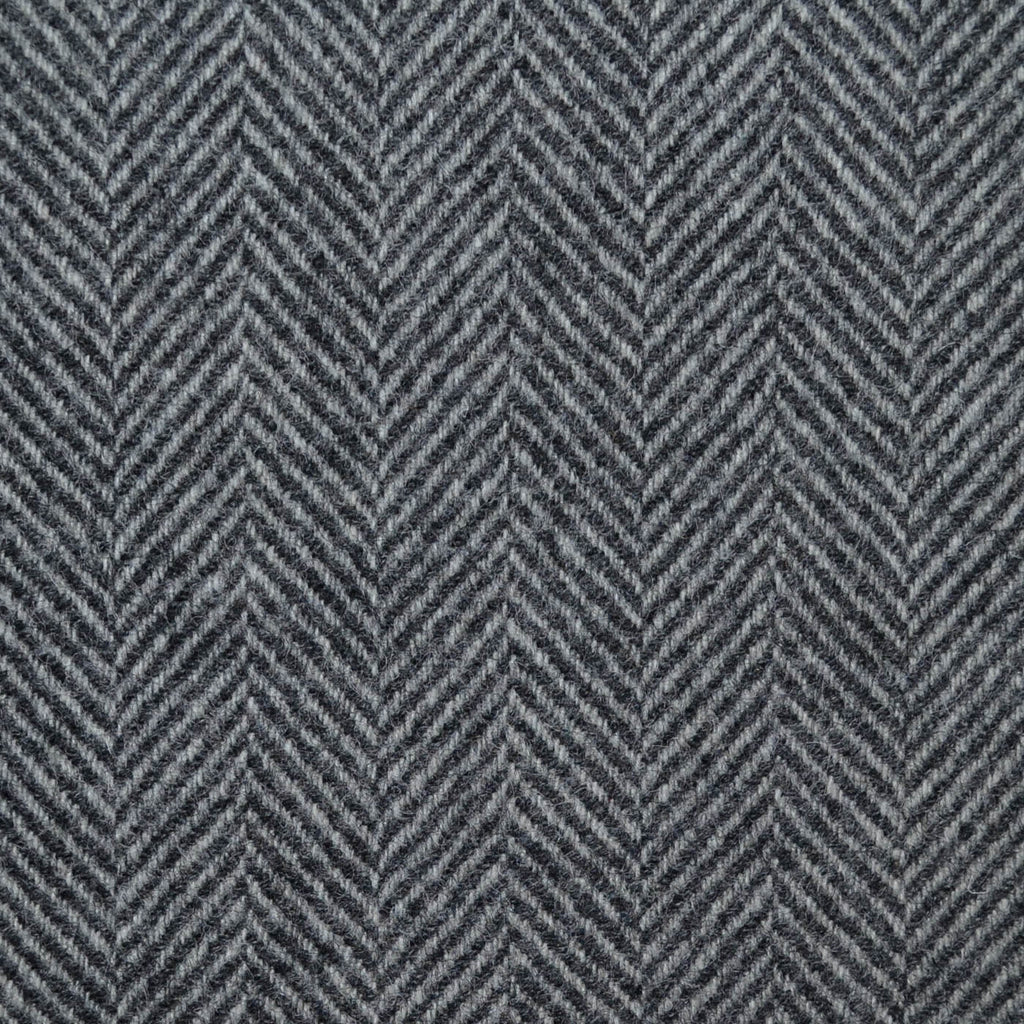 Silver and Graphite All Wool Herringbone Coating