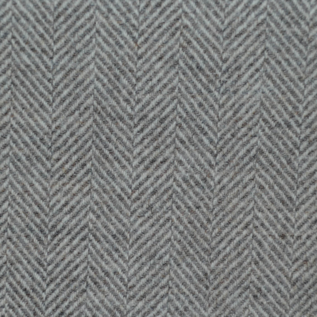 Light Grey and Silver All Wool Herringbone Coating