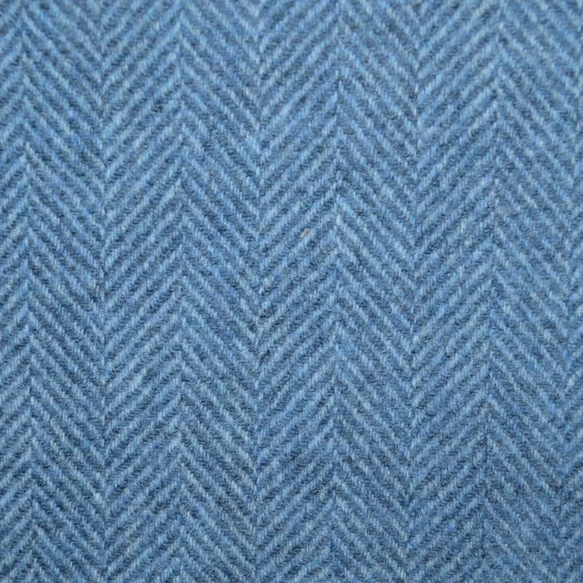 Denim and Light Blue All Wool Herringbone Coating