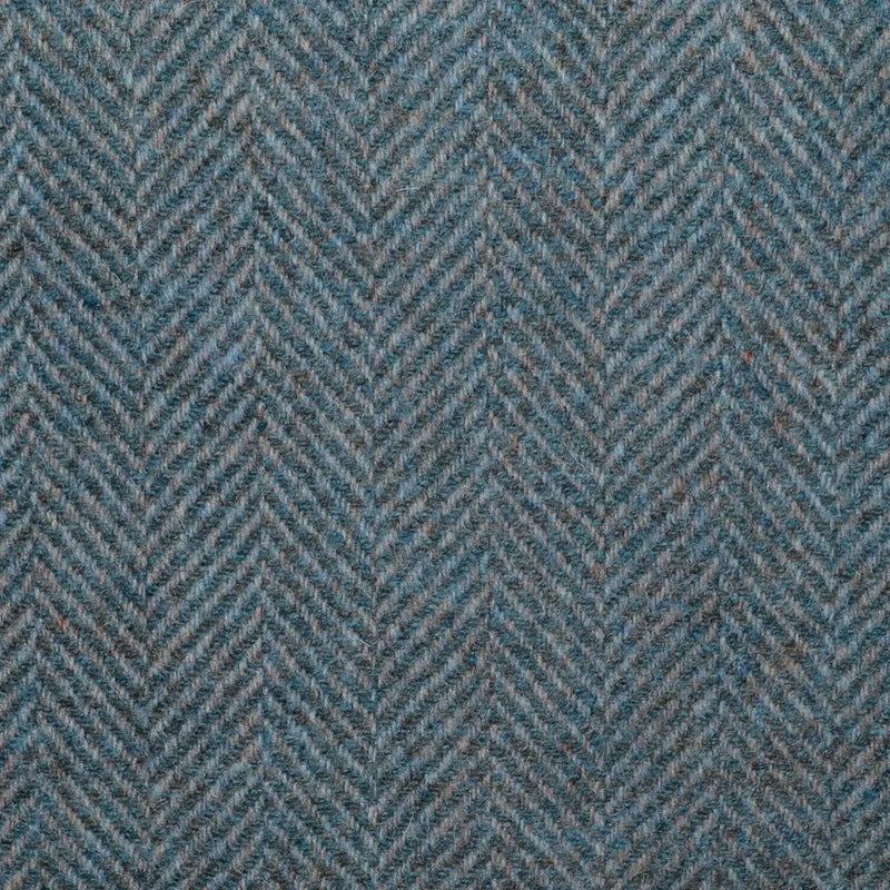 Sea and Marl Grey All Wool Herringbone Coating