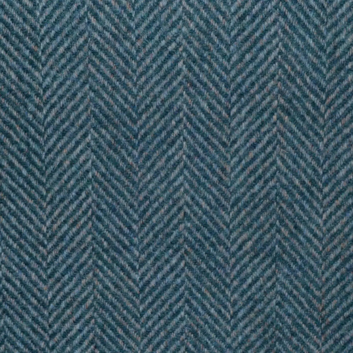 Teal and Grey All Wool Herringbone Coating