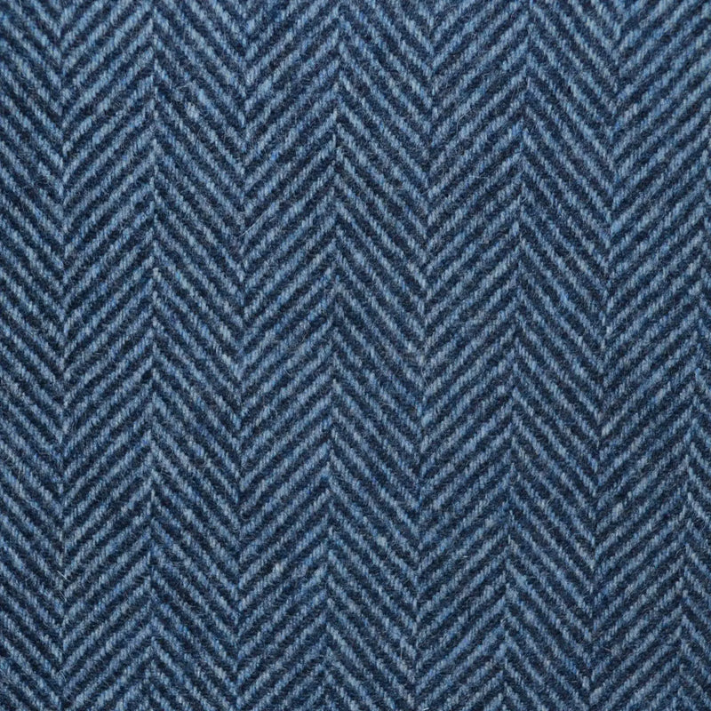 Light Blue and Navy All Wool Herringbone Coating