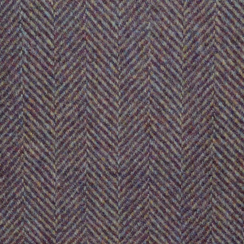 Grape and Marl Grey All Wool Herringbone Coating