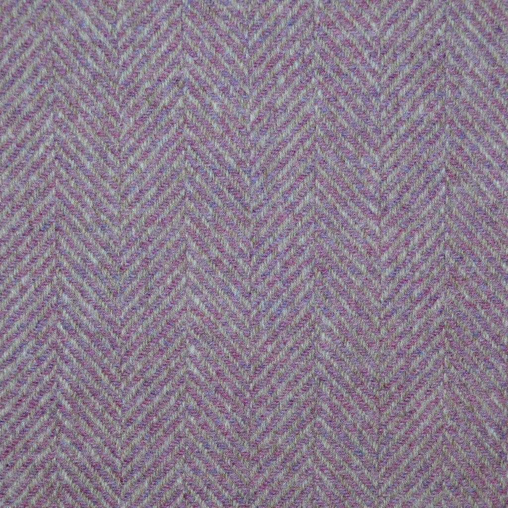 Pink and Light Grey All Wool Herringbone Coating