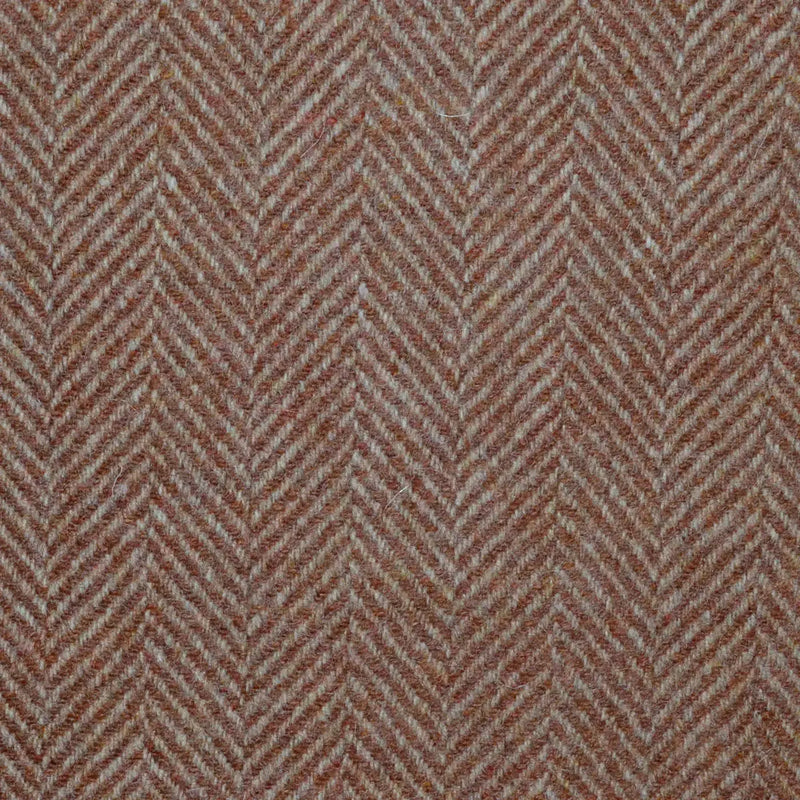 Terracotta and Natural All Wool Herringbone Coating