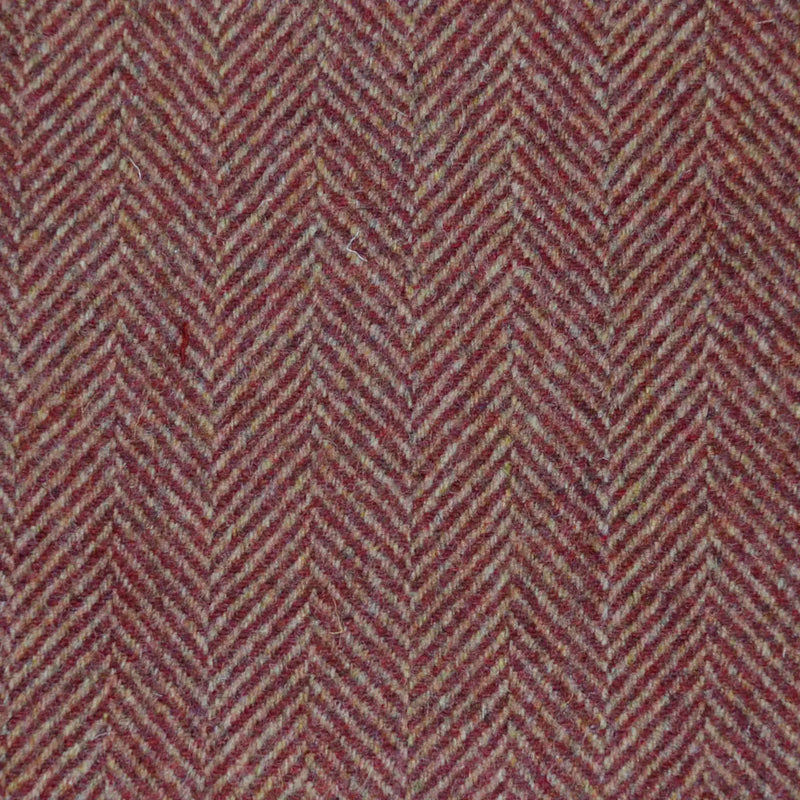 Red and Blush All Wool Herringbone Coating