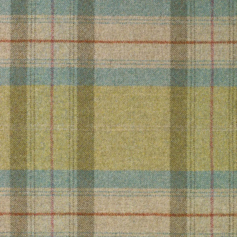 Light Green and Beige with Aqua Blue, Pink and Moss Green Plaid Check Coating