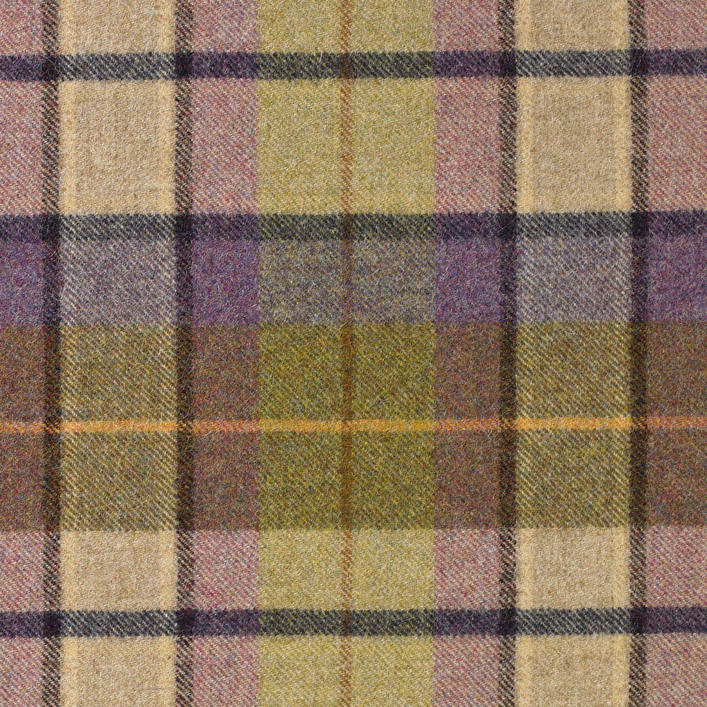 Beige with Purple, Brown and Heather Plaid Check Coating