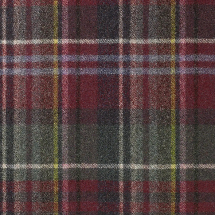 Moss Green and Burgundy with Pink and Green Plaid Check Coating